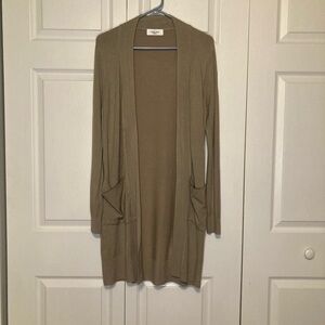 Khaki Open-Front Cardigan Size Large CJLA